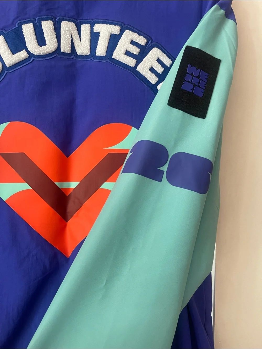 adidas official World Cup Volunteer Blue Sport Jacket with Aqua Trim